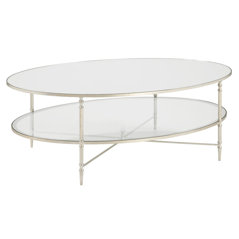 Henzler Oval Coffee Table with Mirror Top - Al Rugaib Furniture