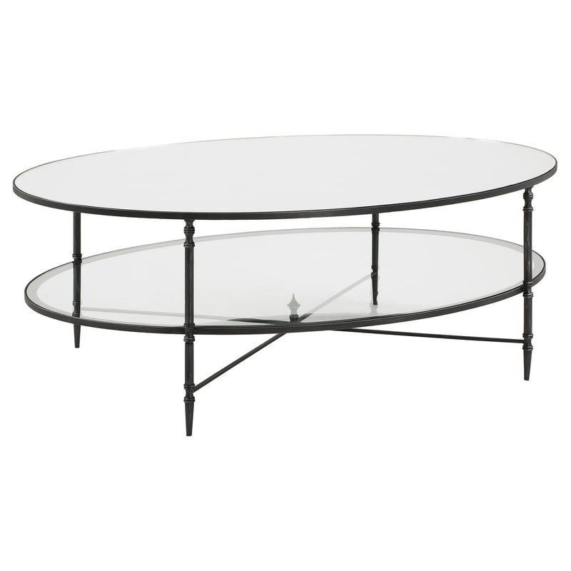 Henzler Oval Coffee Table with Mirror Top - Al Rugaib Furniture