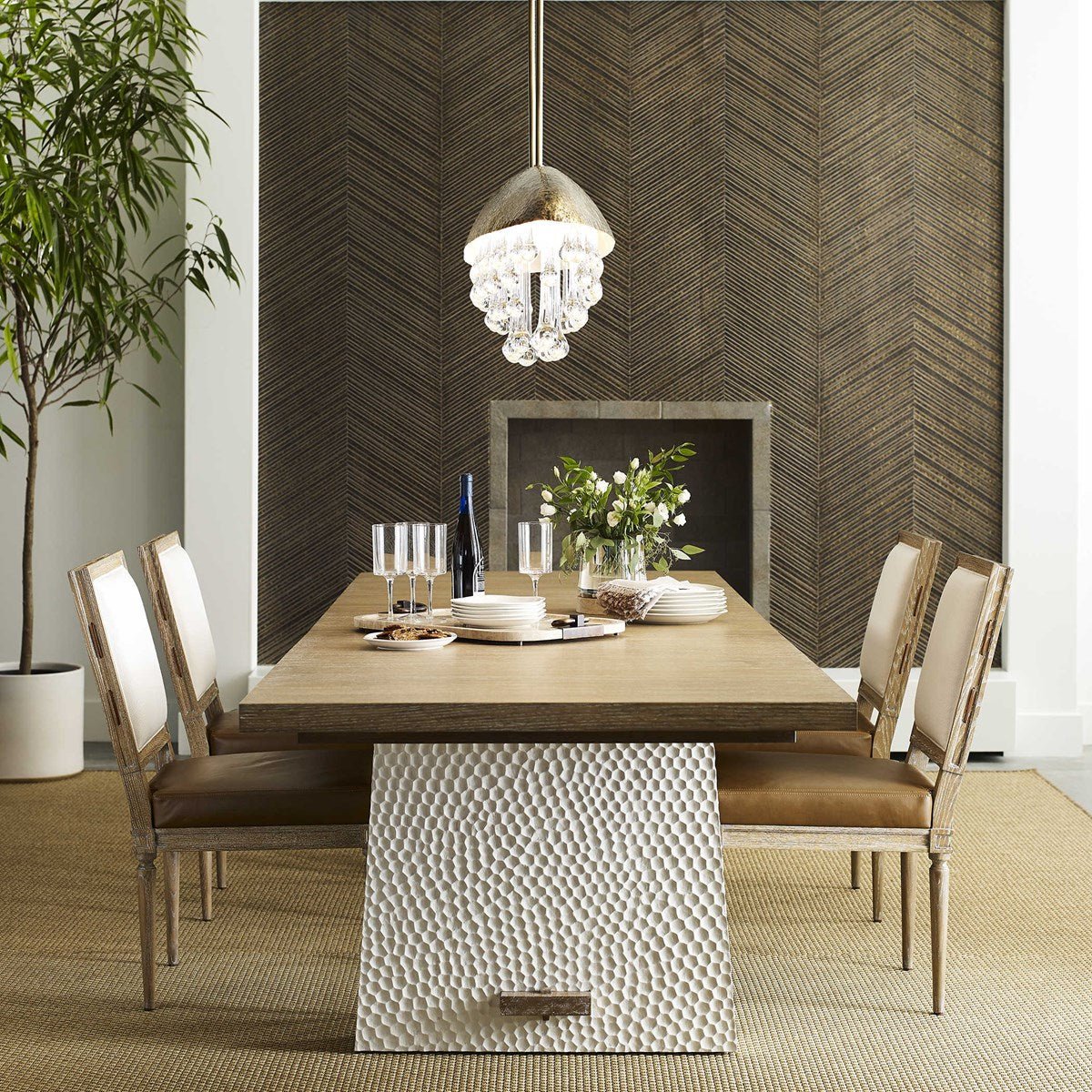 Hewn Trestle Extension Dining Table 2 cartons Dining Tables| Uttermost
