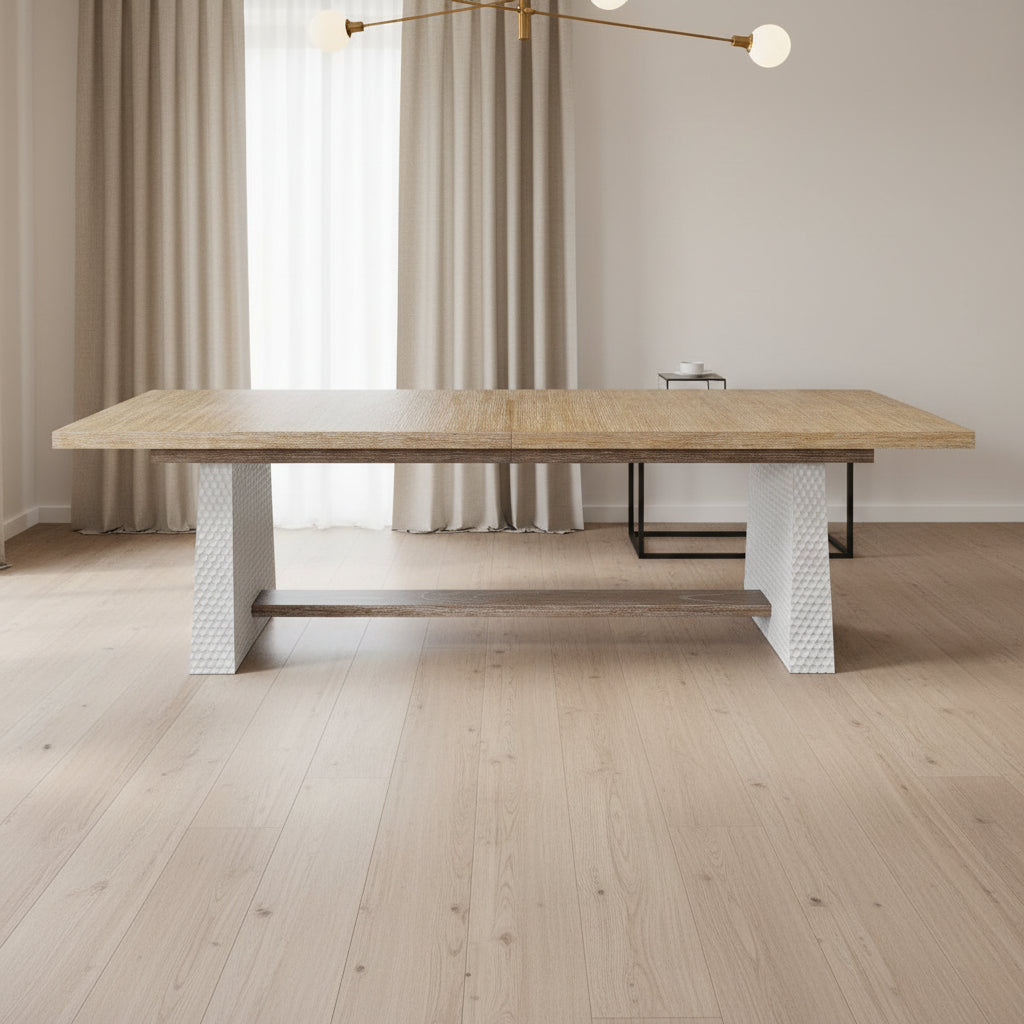 Hewn Trestle Extension Dining Table 2 cartons Dining Tables| Uttermost