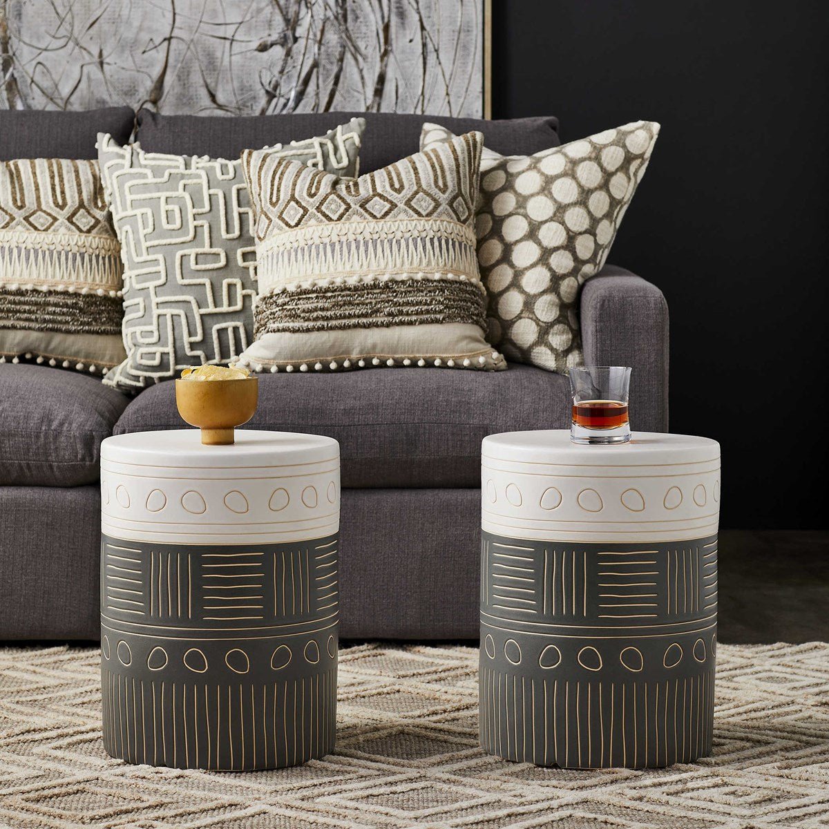Hieroglyphics Garden Stool Stools| Uttermost