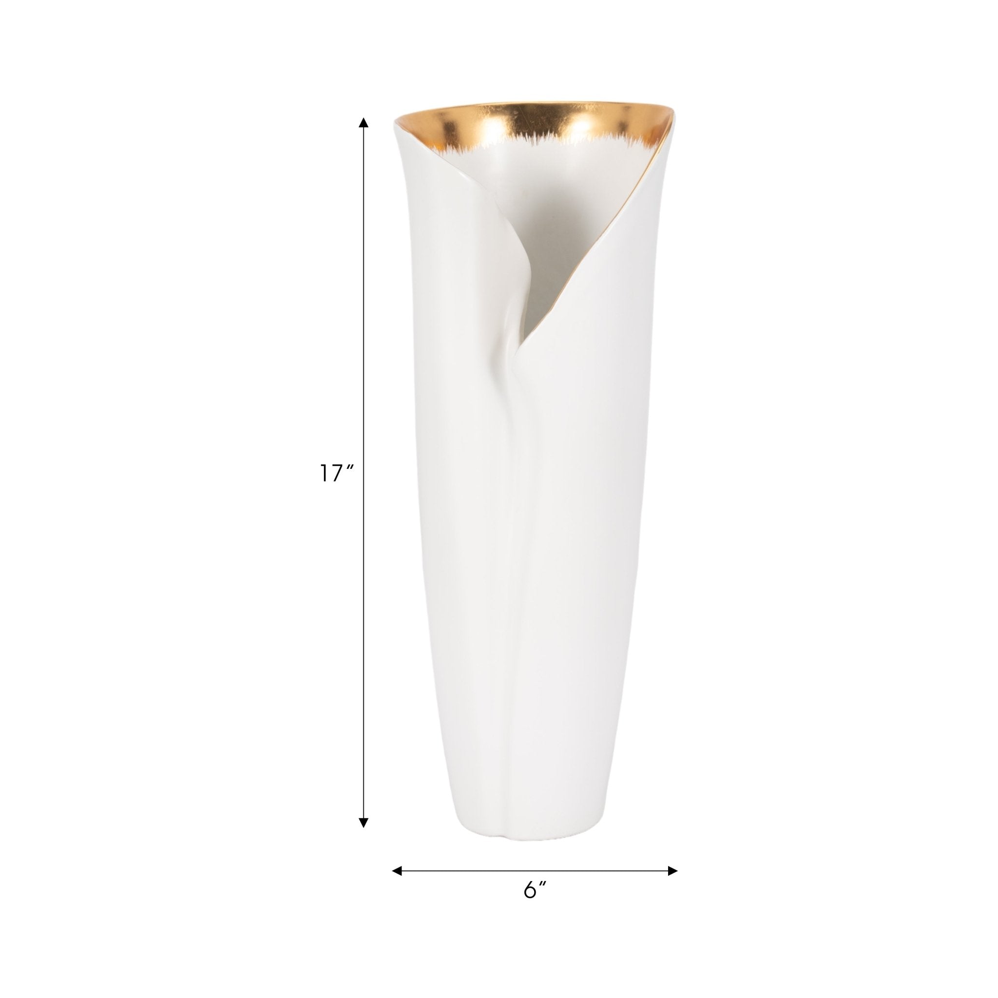 HOLLIS VASE, WHITE Vases and Jars| Sagebrook Home