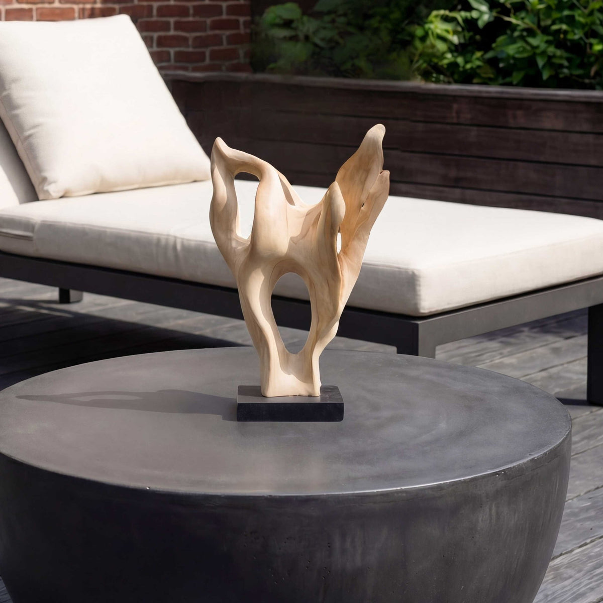 Hollow Form Indoor-Outdoor Teak Sculpture Table Decors| Uttermost