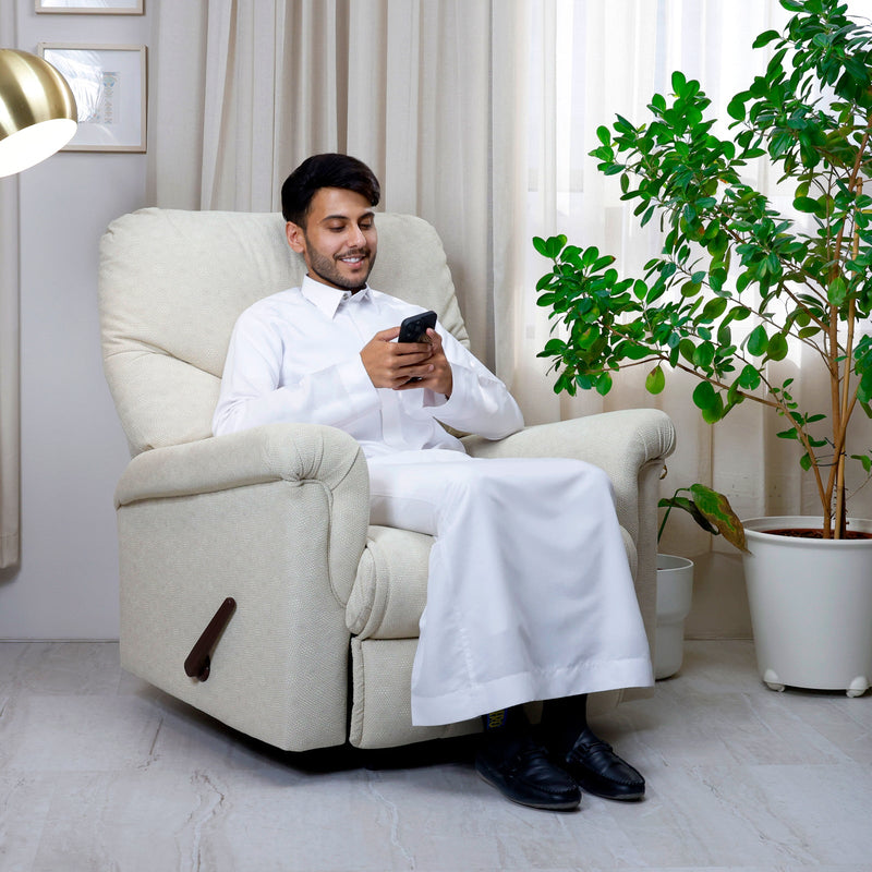 HOMEROS Recliner Chair | Classic | Velvet | 5 - Year Warranty - Al Rugaib Furniture