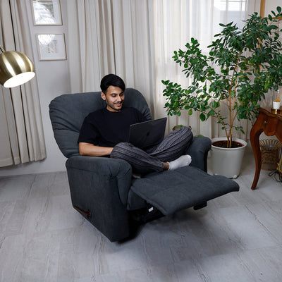 HOMEROS Recliner Chair | Rocking | Velvet | 5 - Year Warranty - Al Rugaib Furniture