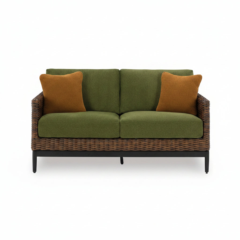 Horizon Hall Outdoor Loveseat with Cushion Outdoor Loveseats & Sofas| Ashley Homestore