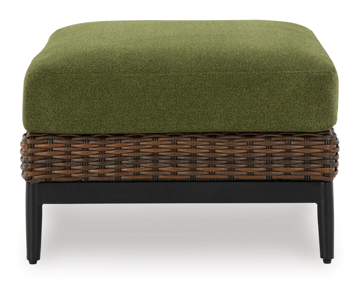 Horizon Hall Outdoor Ottoman with Cushion Outdoor Chairs| Ashley Homestore