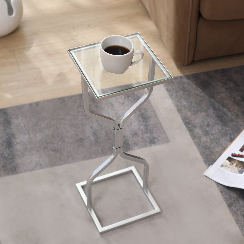 HOUR GLASS SILVER SIDE TABLE - Al Rugaib Furniture