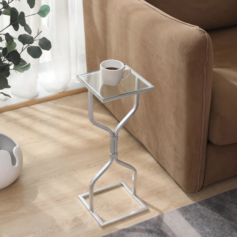 HOUR GLASS SILVER SIDE TABLE Accent & End Tables| Crestview