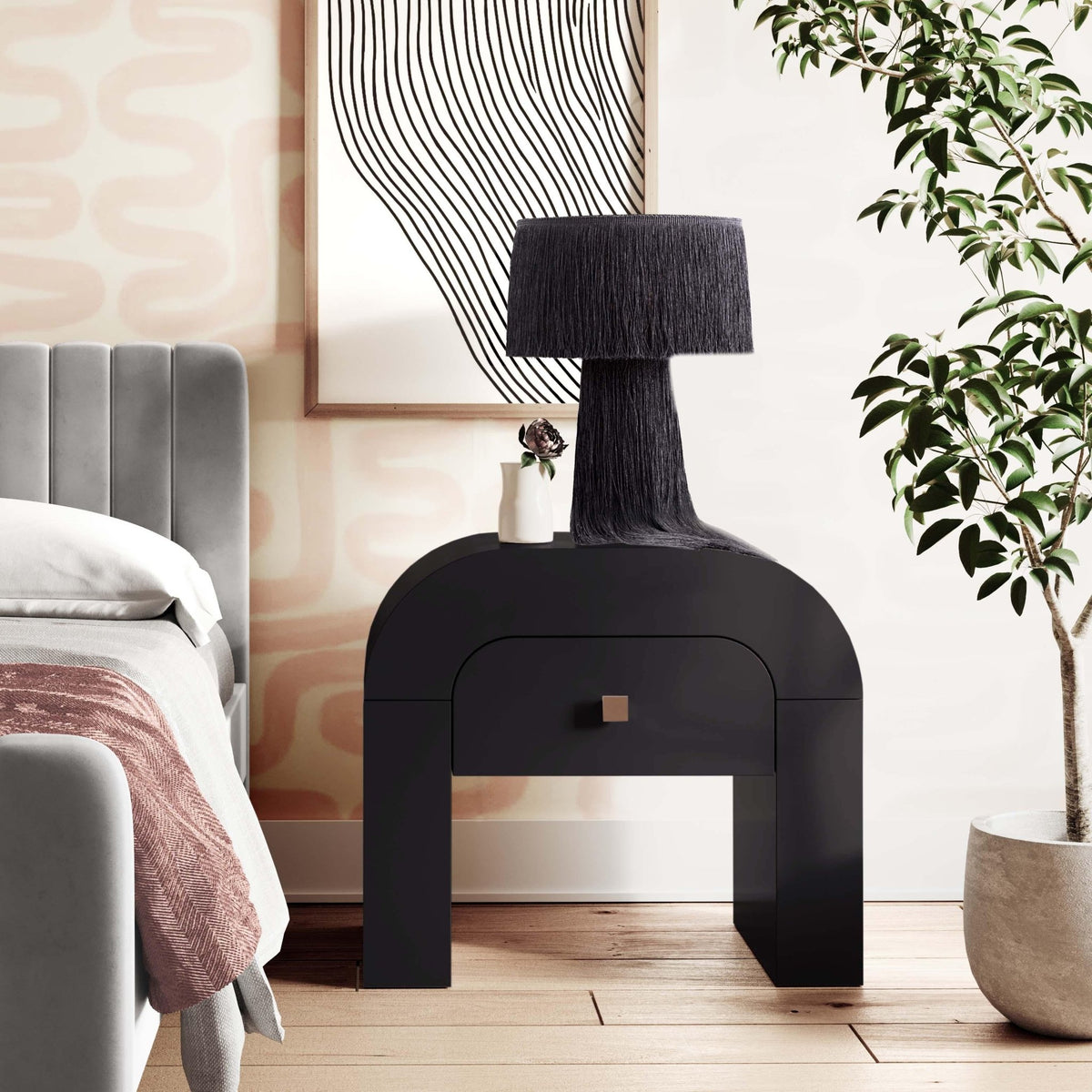 Hump Black Nightstand Nightstands| TOV