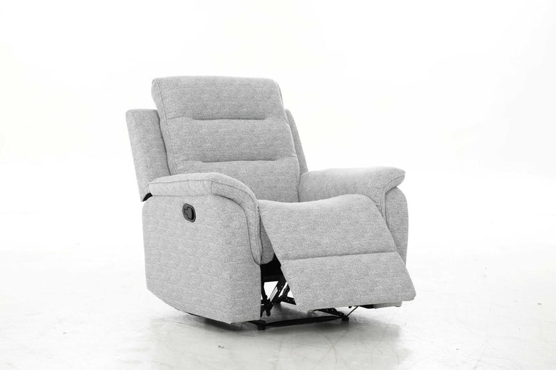 HushGlide Manual Grey Recliner - Al Rugaib Furniture