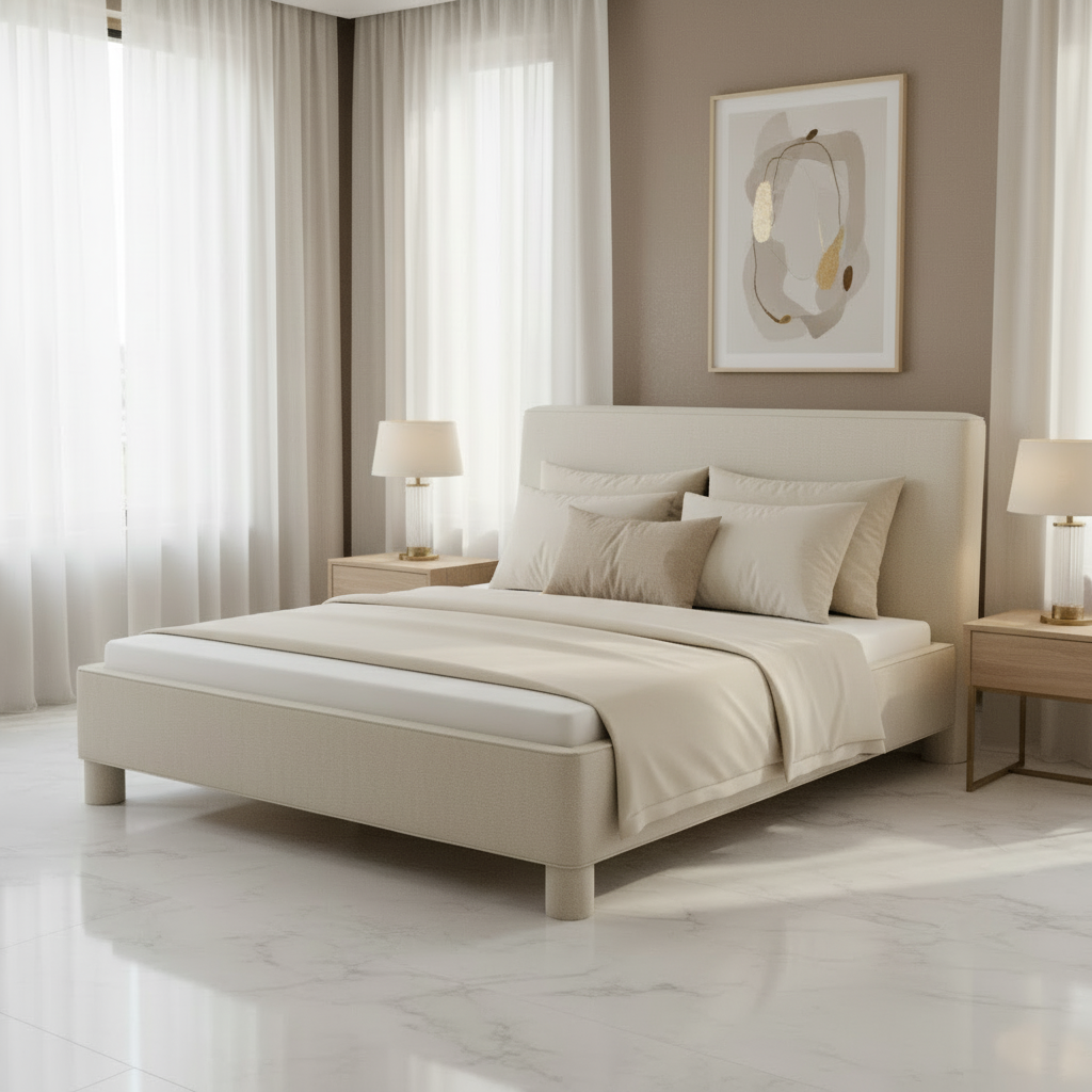 Ichigo King Bed Light Grey Beds| Moe's Home