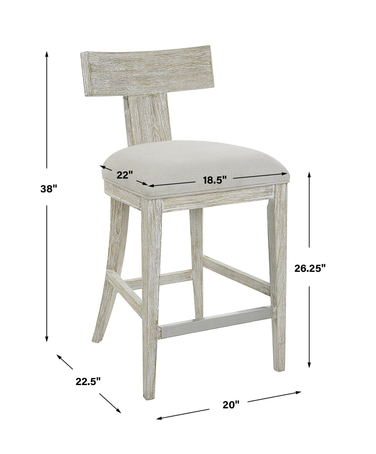 Idris Counter Stool, White Chairs| Uttermost
