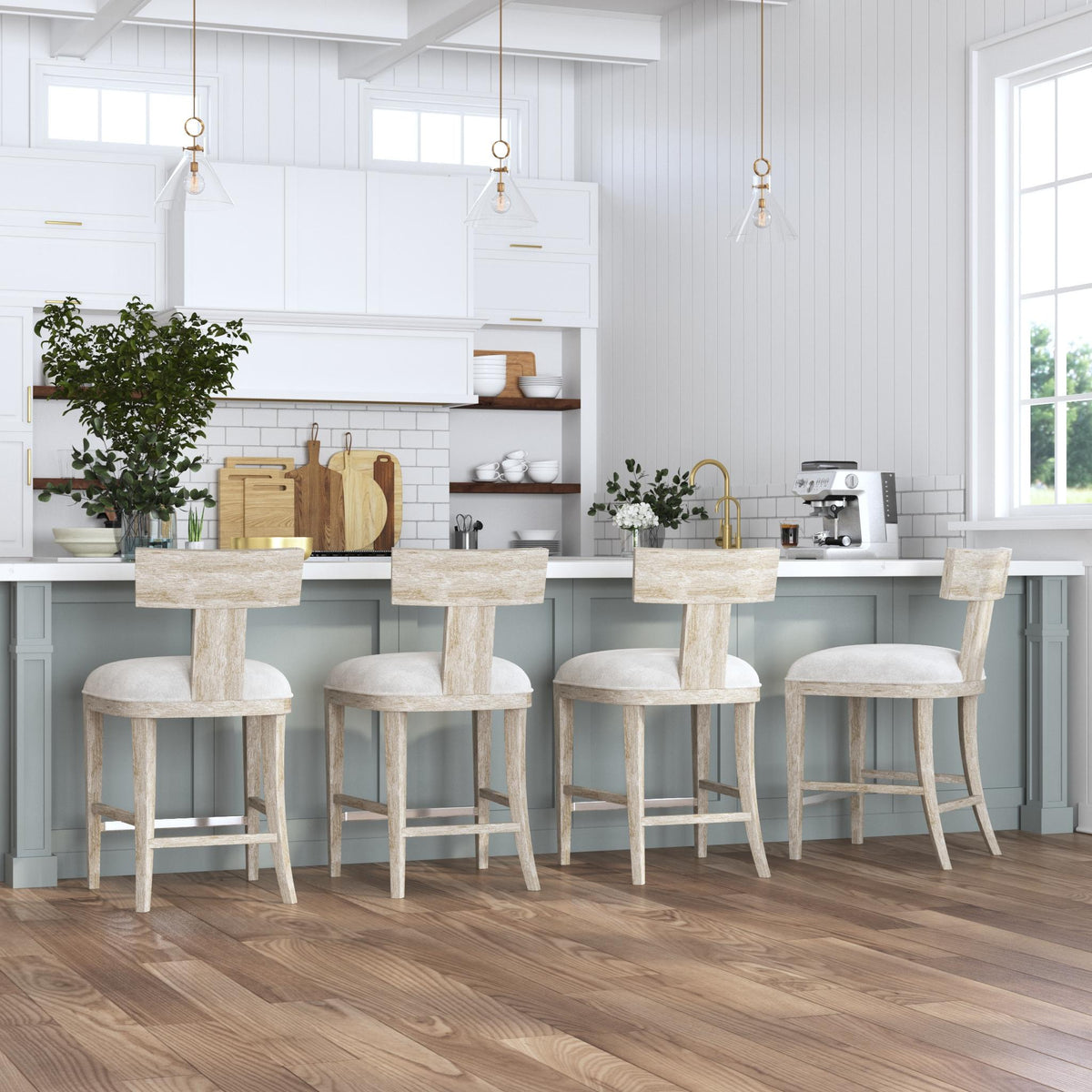 Idris Counter Stool, White Chairs| Uttermost