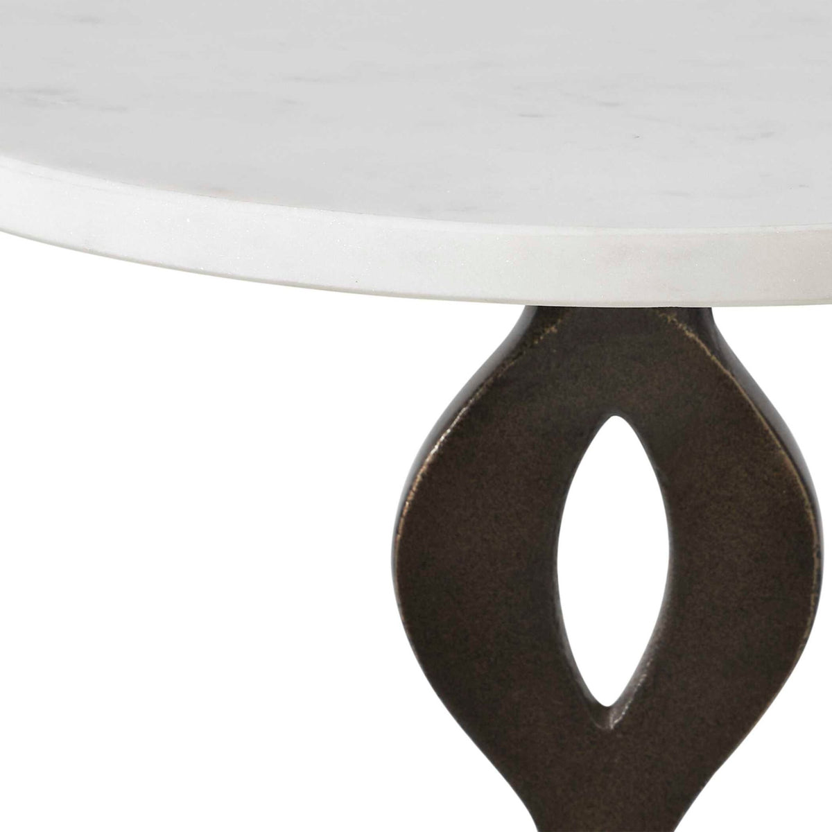 Ila Round White Drink Table Accent & End Tables| Uttermost