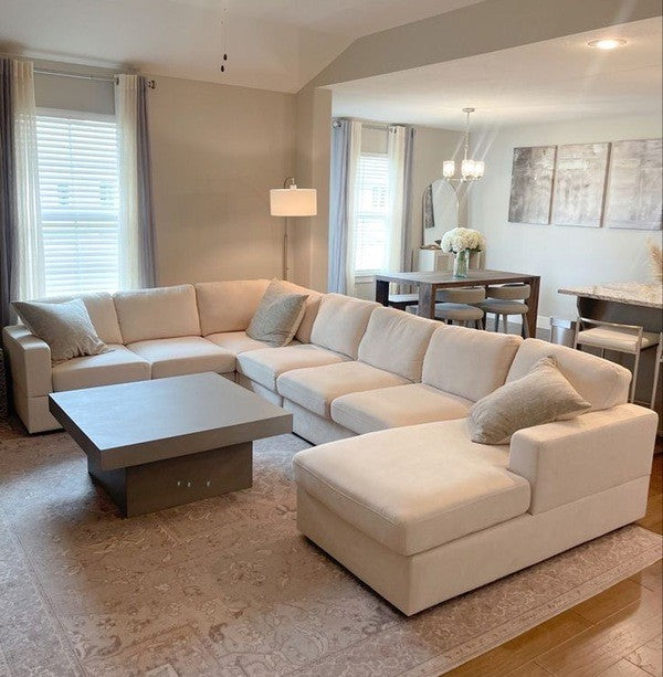 Elegant Off-White Corner Sofa