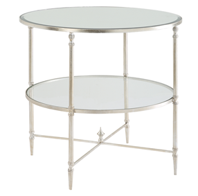 Henzler 68 W x 66 H x 68 D Silver Round End Table with Beveled Top