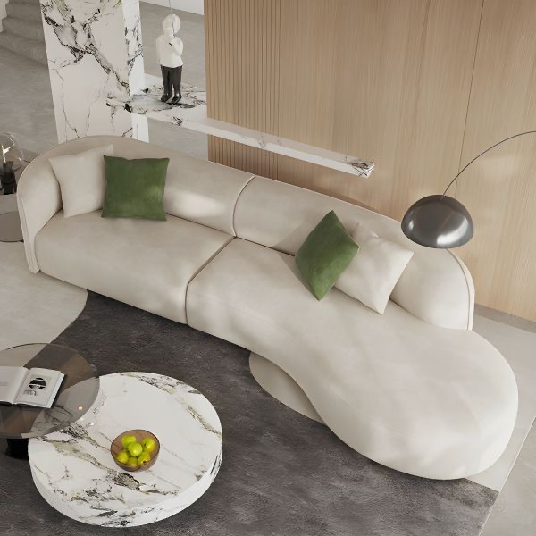 Luxury Curved Modern Sofa-Beige