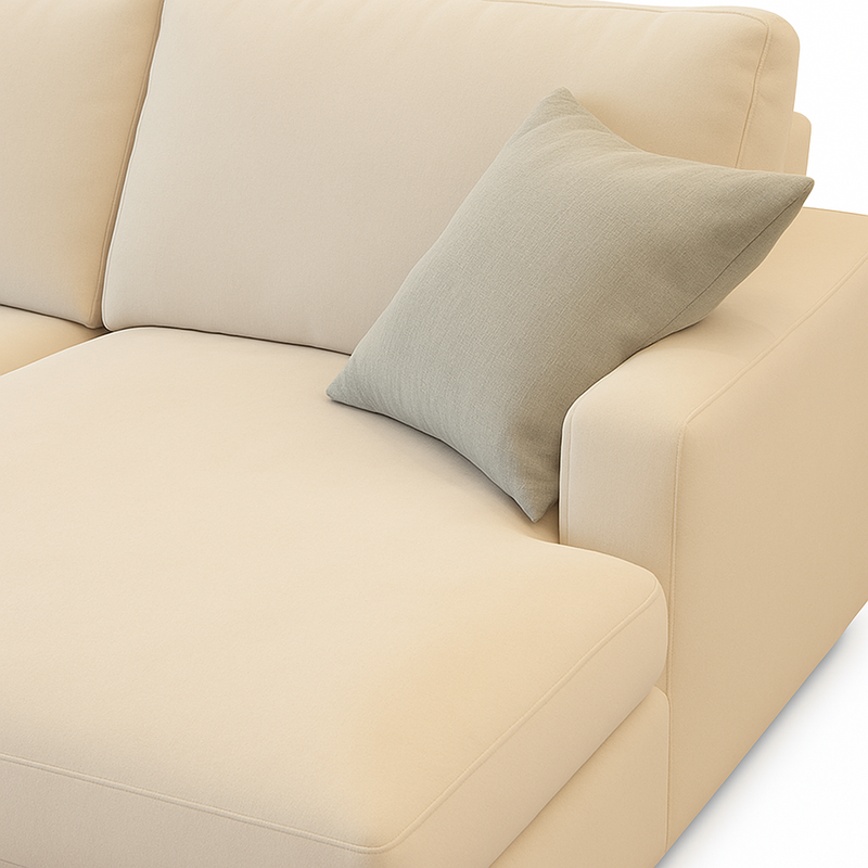 Elegant Off-White Corner Sofa