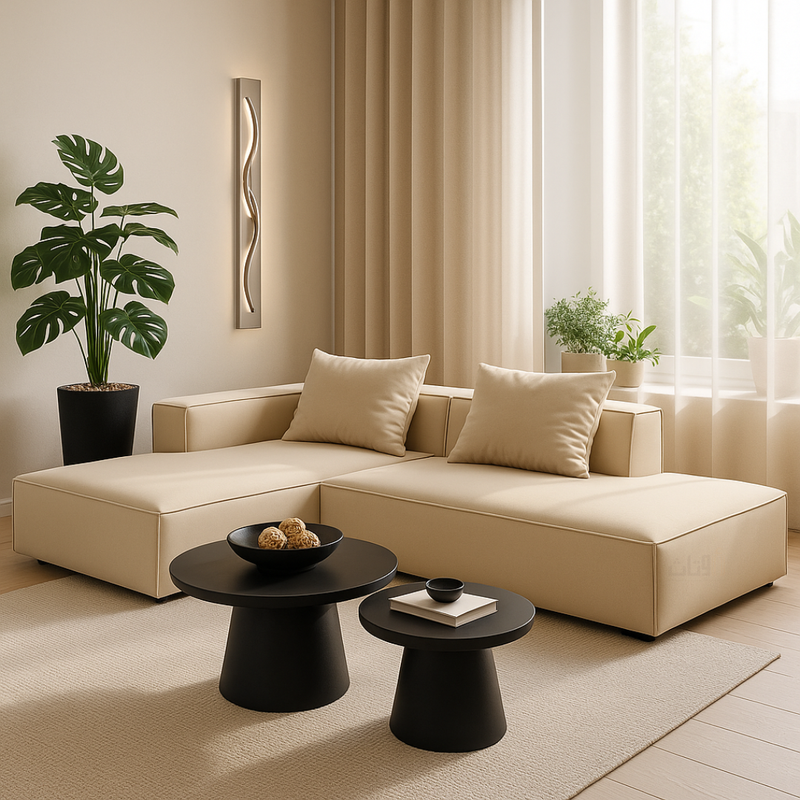 كنبة زاوية على شكل حرف L