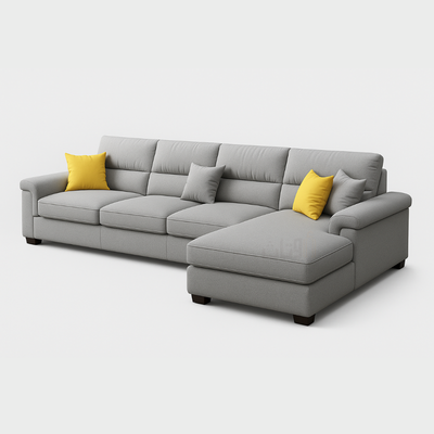 Elegant Grey Corner Sofa