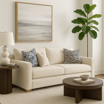 Modern and comfortable double sofa-Off White