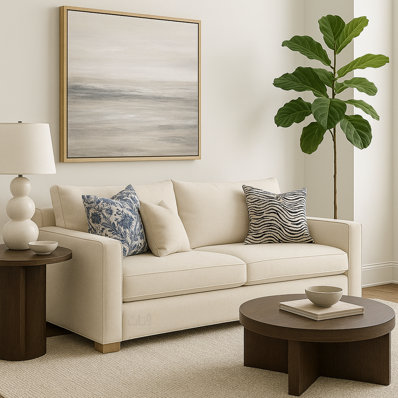 Modern and comfortable double sofa-Off White
