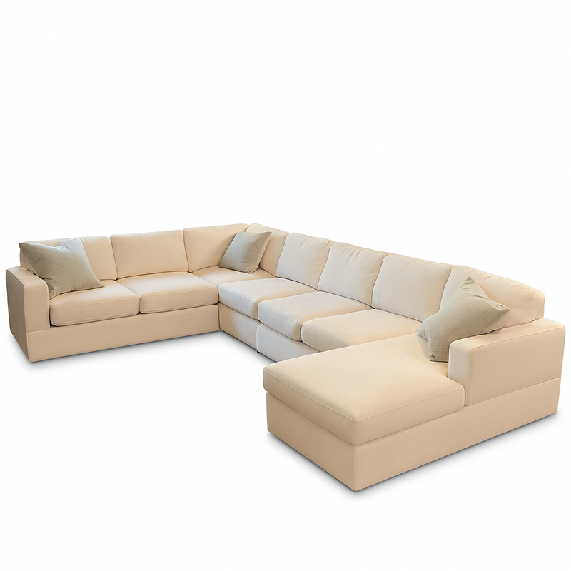 Elegant Off-White Corner Sofa