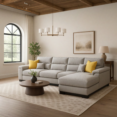 Elegant Grey Corner Sofa
