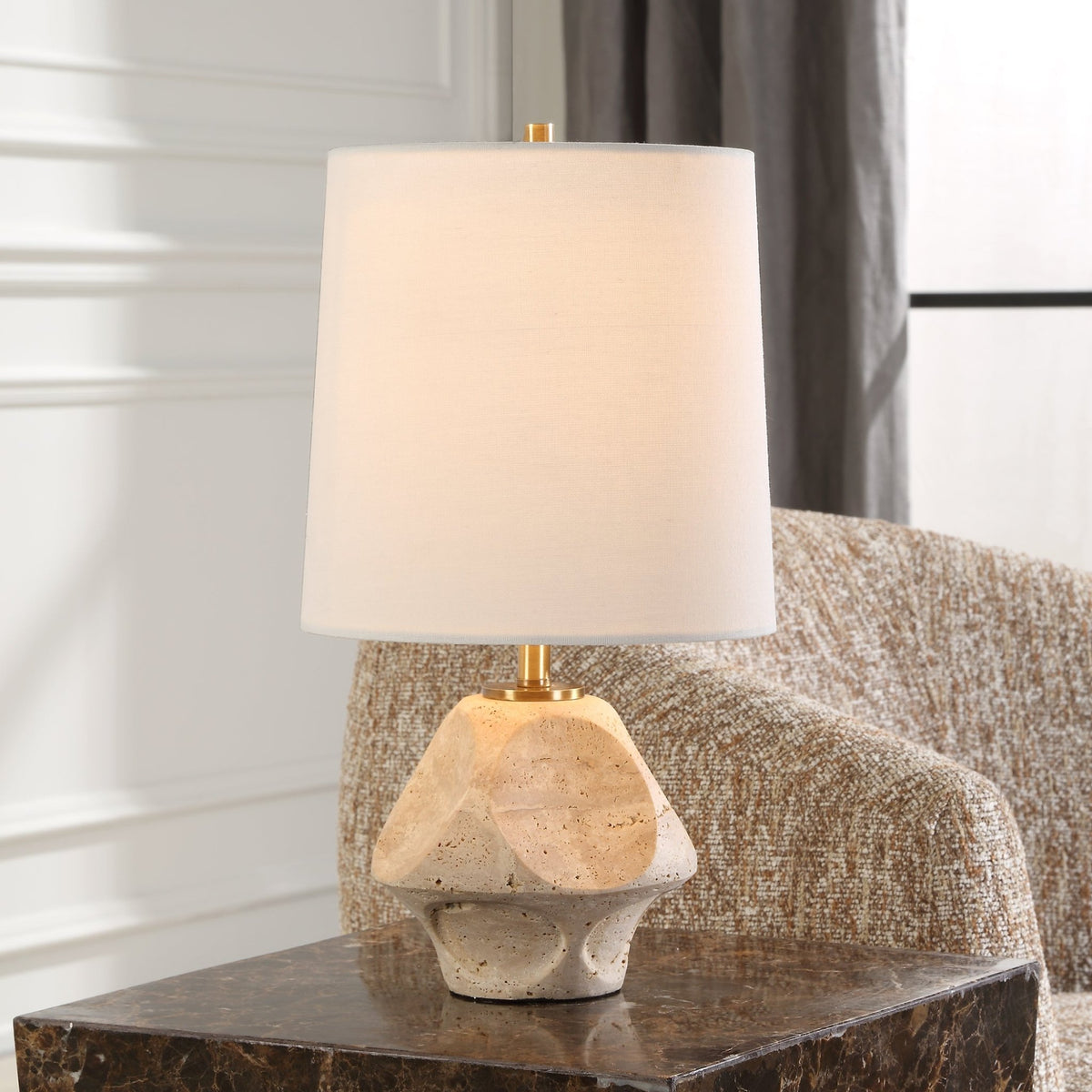 Indent Travertine Accent Lamp Floor lamps| Uttermost