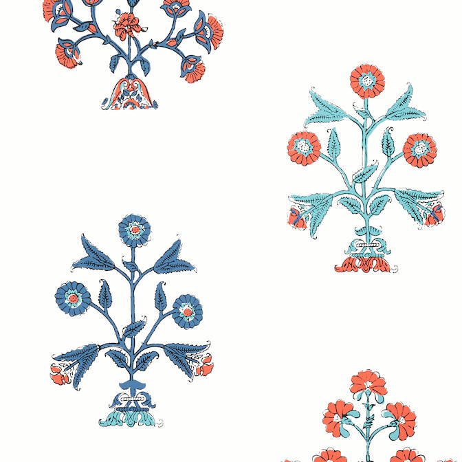 INDIAN FLOWER,Wallpaper Wallpaper| Thibaut Design