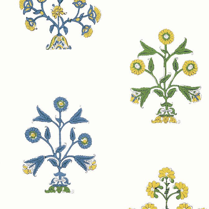 INDIAN FLOWER,Wallpaper Wallpaper| Thibaut Design