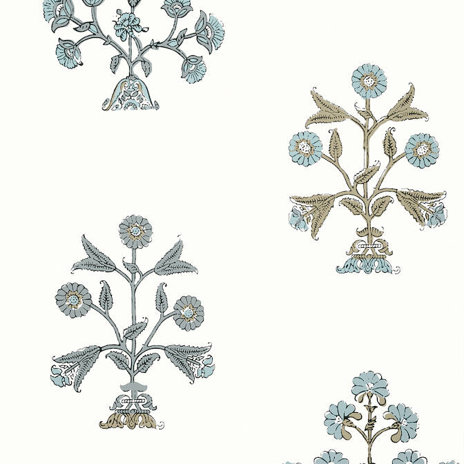 INDIAN FLOWER,Wallpaper Wallpaper| Thibaut Design