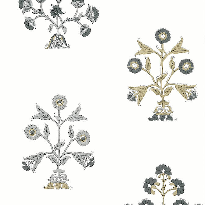 INDIAN FLOWER,Wallpaper Wallpaper| Thibaut Design