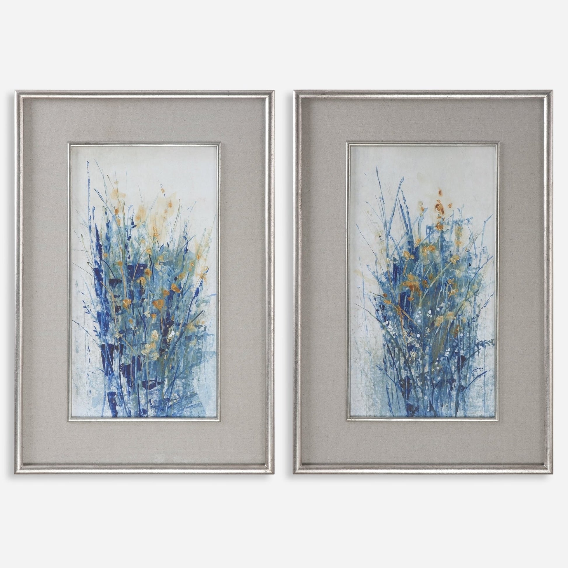 Indigo Florals Framed Prints, S/2 Paintings & Pictures| Uttermost