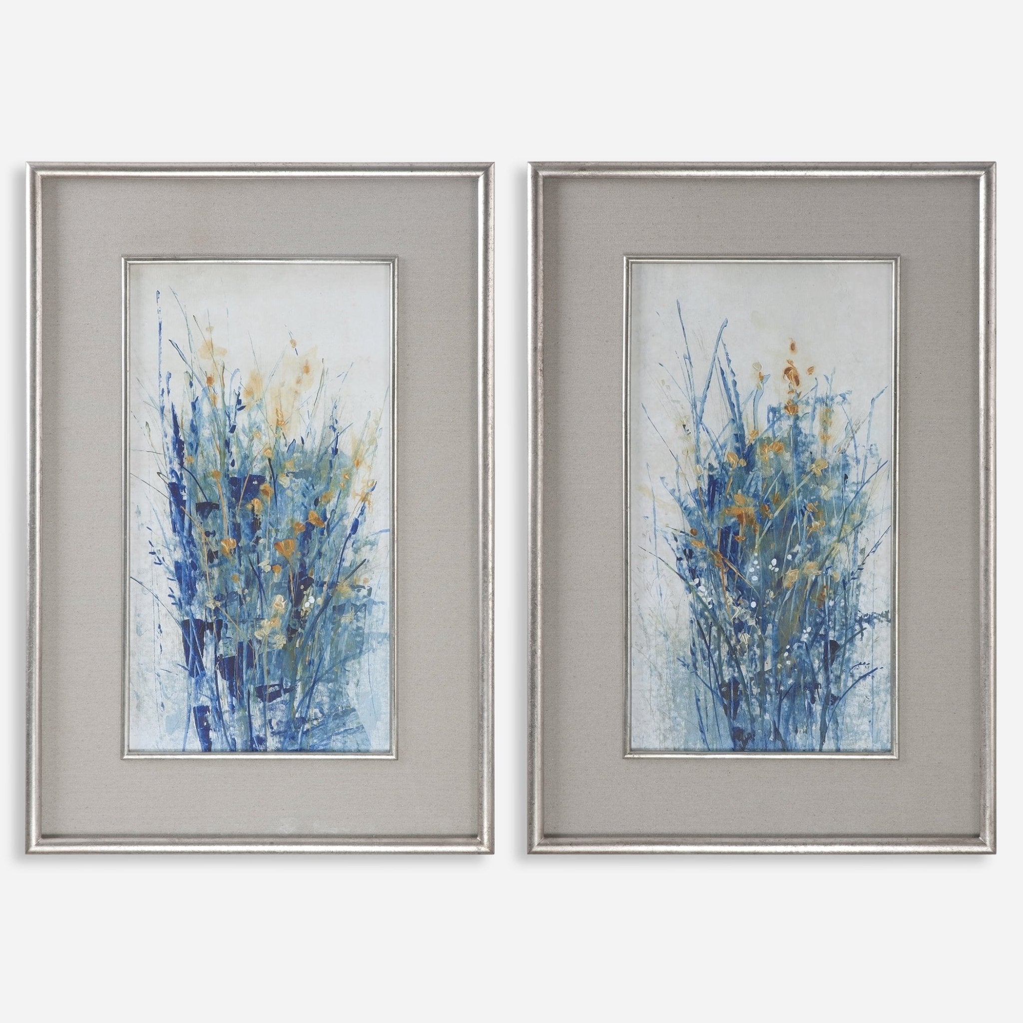 Indigo Florals Framed Prints, S/2 Paintings & Pictures| Uttermost