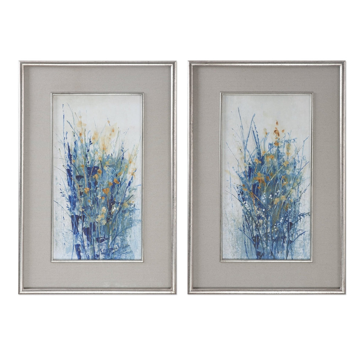 Indigo Florals Framed Prints, S/2 Paintings & Pictures| Uttermost