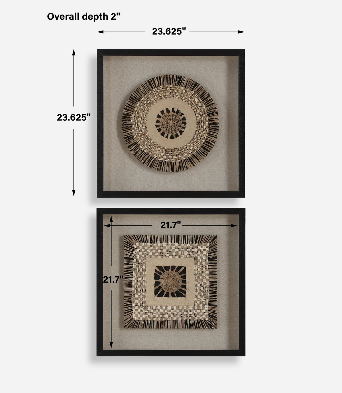 Intertwine Knit Paper Shadow Box, S/2 Paintings & Pictures| Uttermost