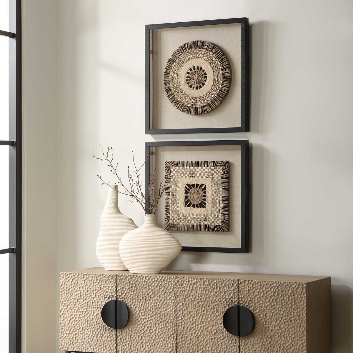 Intertwine Knit Paper Shadow Box, S/2 Paintings & Pictures| Uttermost
