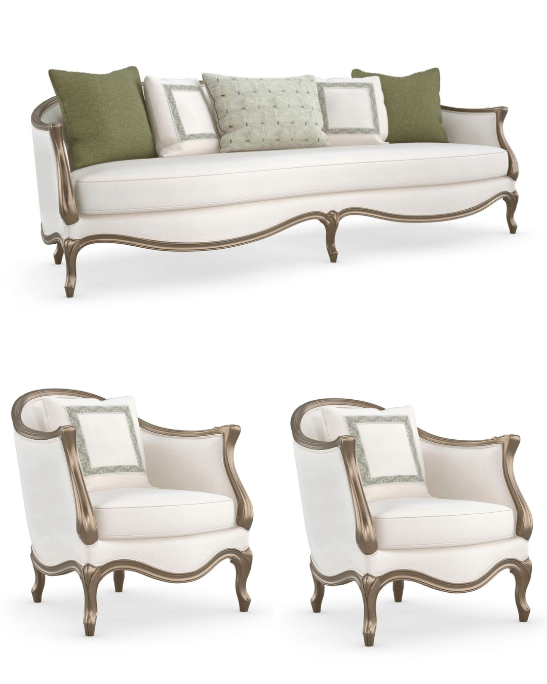 Intl Classic Upholstery - Le Canape (Green Gold) Living Room Sets| Caracole