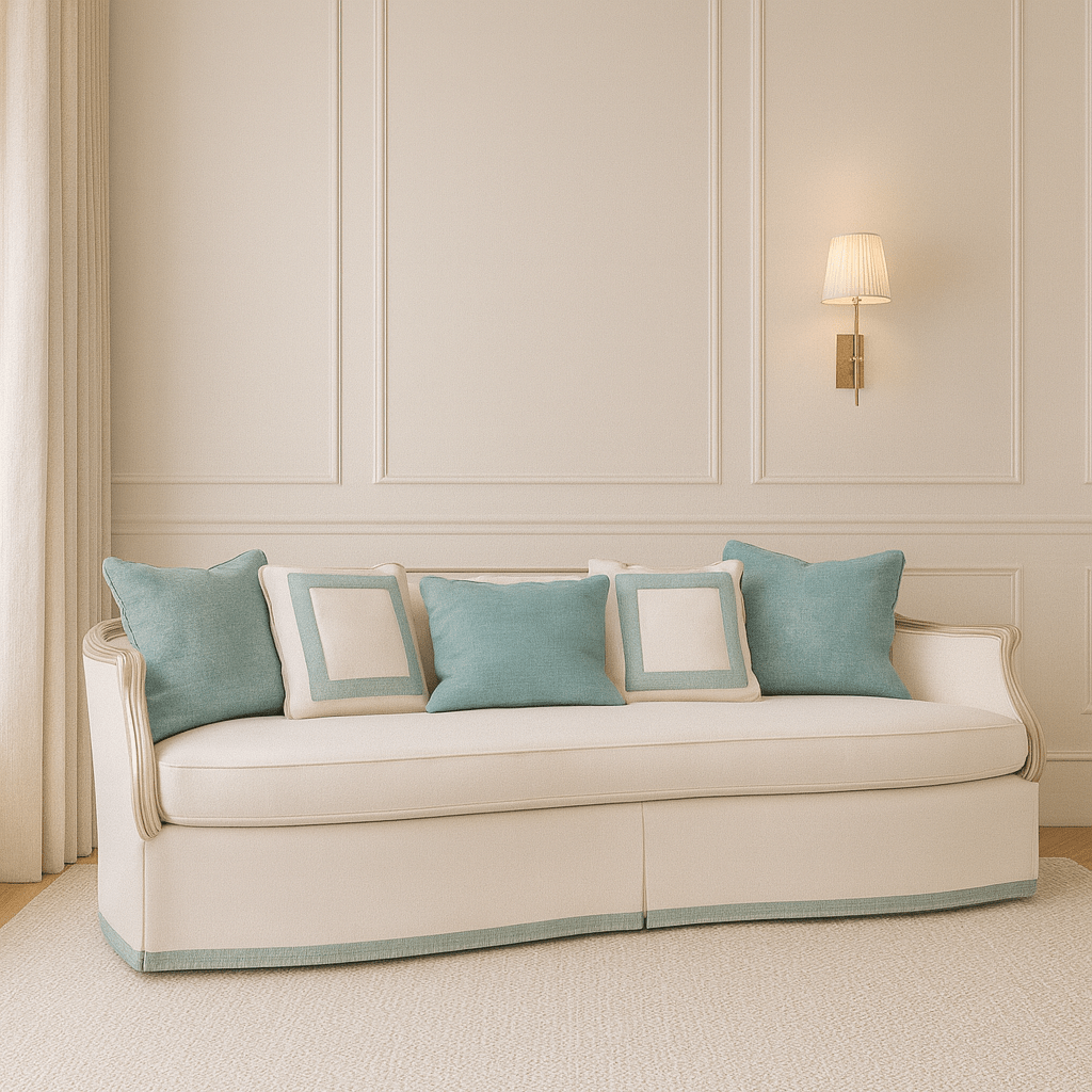 Intl-Classic Upholstery - Skirted Le Canape Sofa (Teal Version) XL Sofas| Caracole
