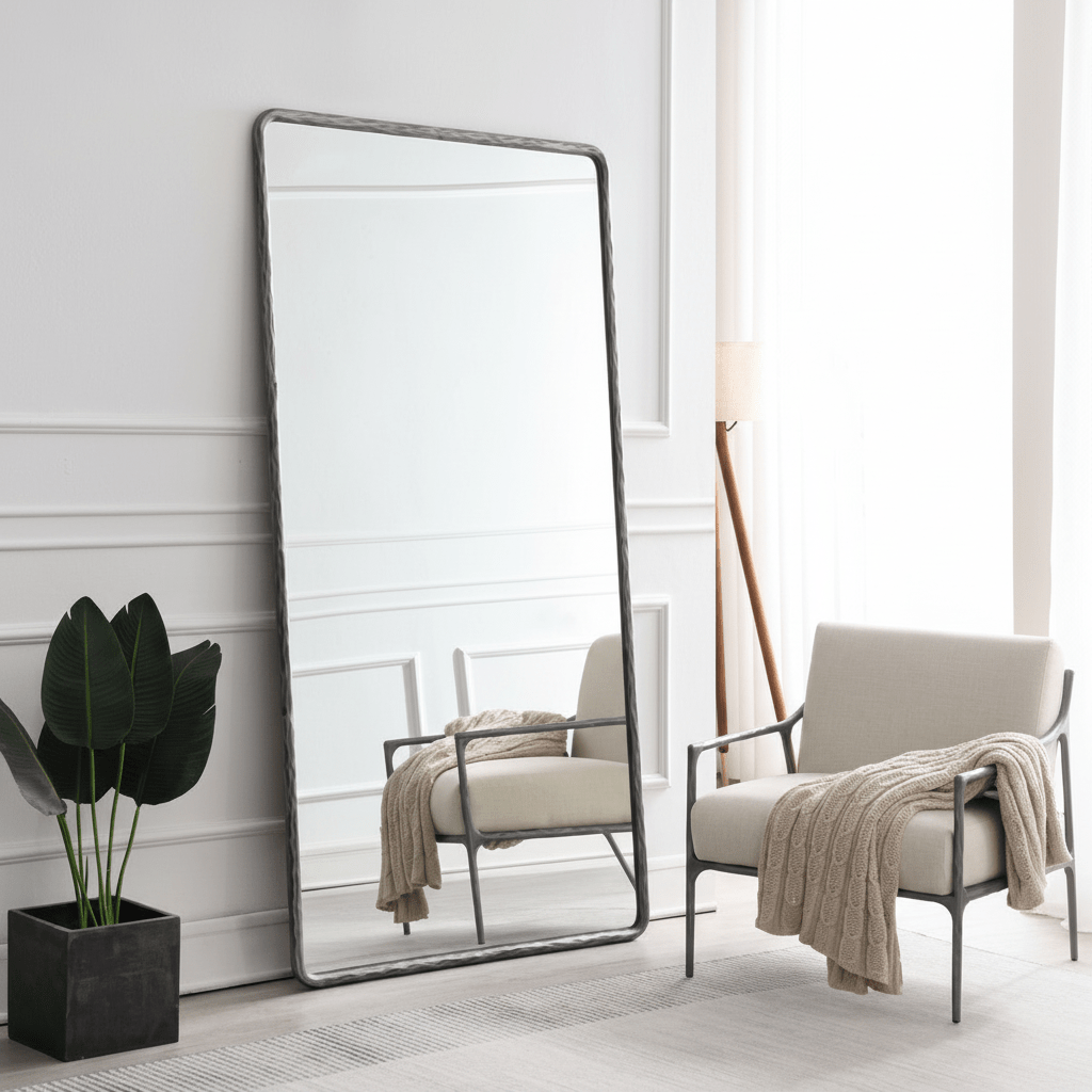 iron mirror- Gold XLarg Mirror - Silver