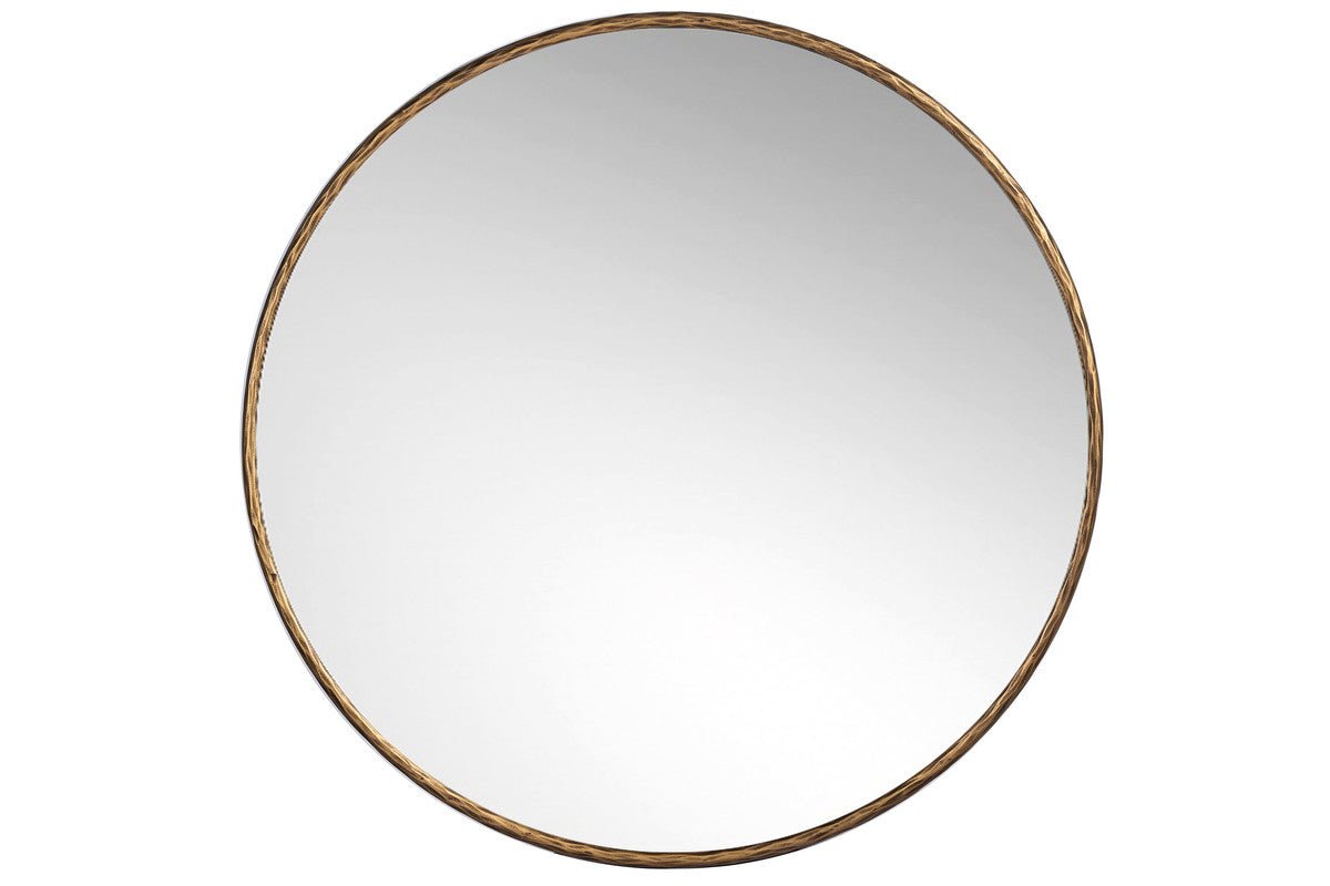 iron Round mirror- Gold-Larg - Gold
