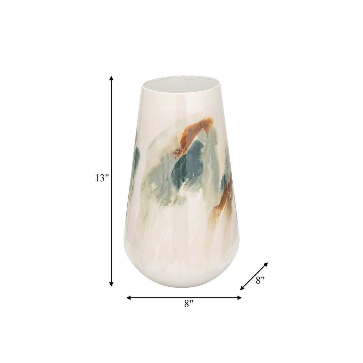 IRON,13"H,COLORED STAINED VASE,WHITE Vases and Jars| Sagebrook Home