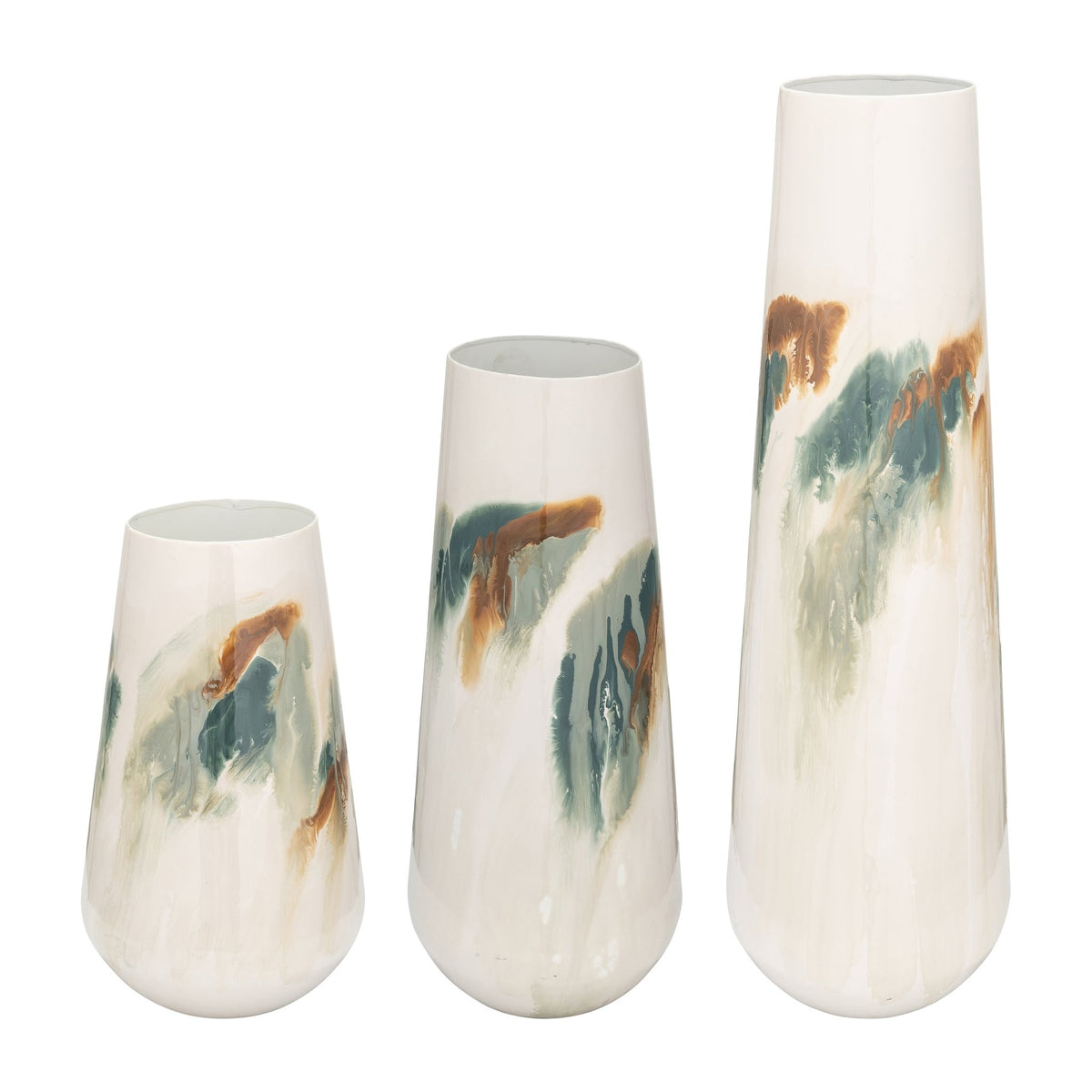IRON,13"H,COLORED STAINED VASE,WHITE Vases and Jars| Sagebrook Home