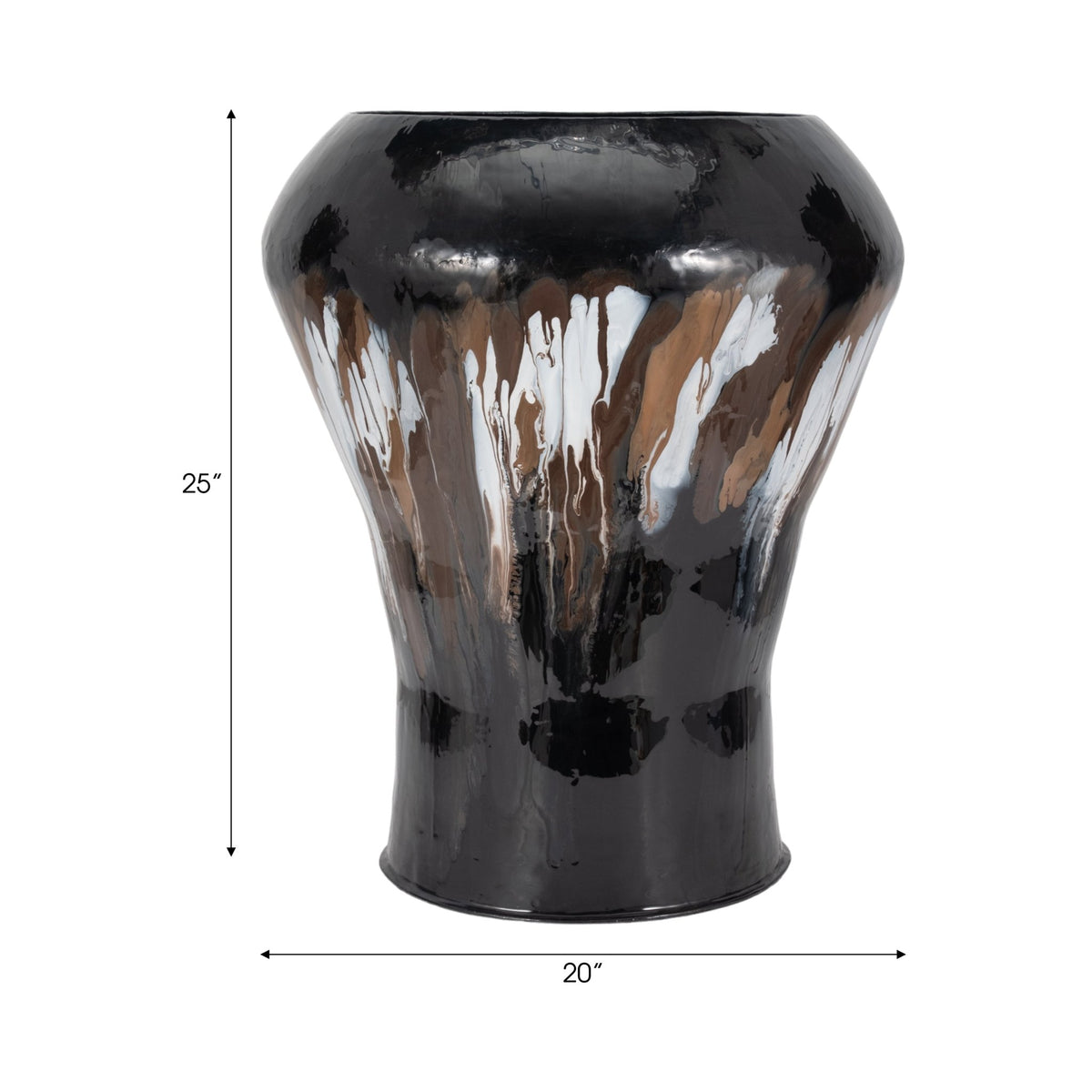 IRON,25"H,OVAL STAIN VASE,BLACK Vases and Jars| Sagebrook Home