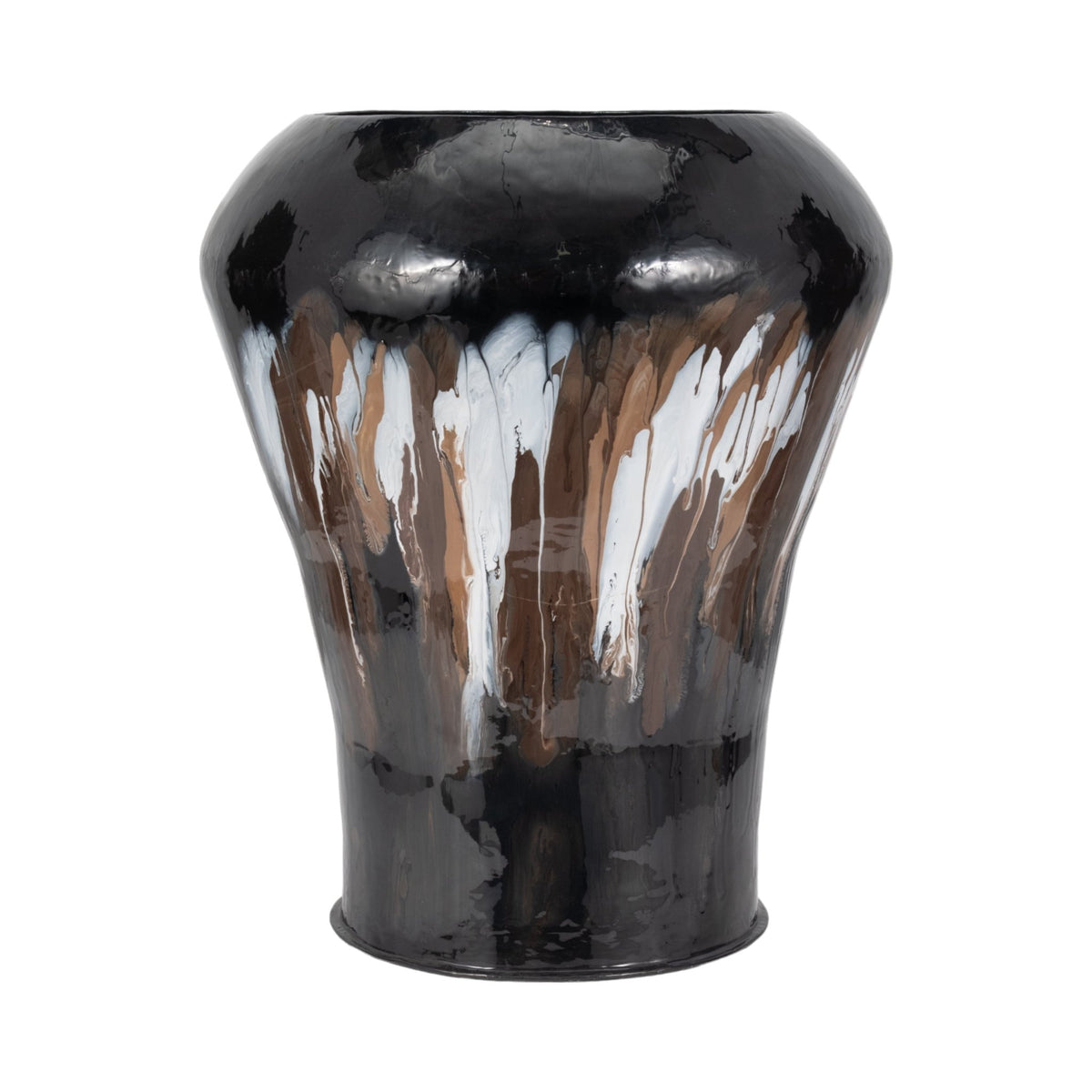 IRON,25"H,OVAL STAIN VASE,BLACK Vases and Jars| Sagebrook Home