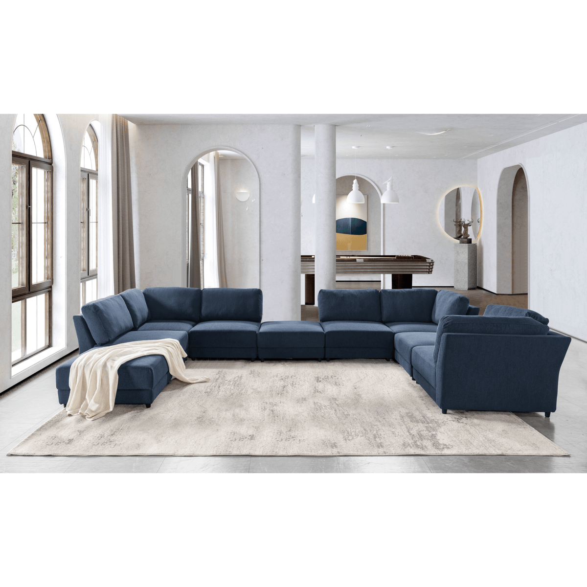 Isabella Blue Ottoman W86 Ottomans| Roots Furniture