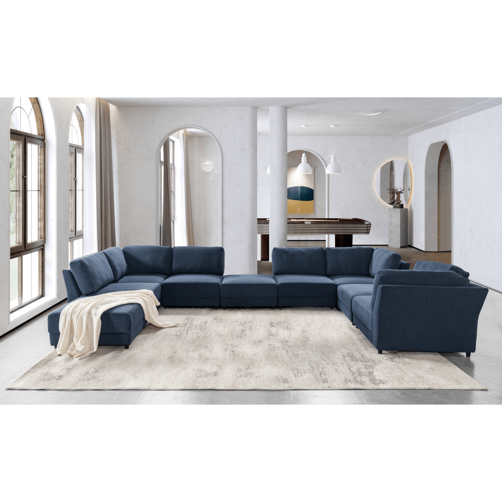 Isabella Blue Sectional Sectionals| Roots Furniture