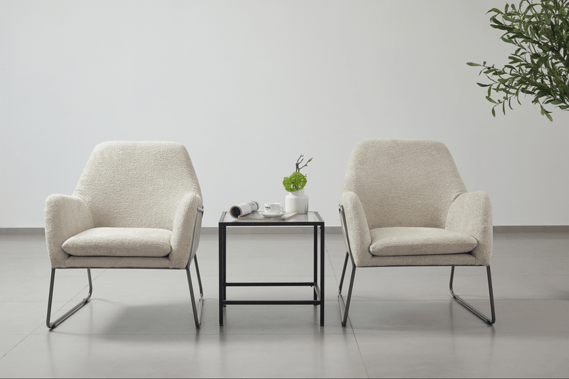 Iscaro Biege Arm Chair - Al Rugaib Furniture